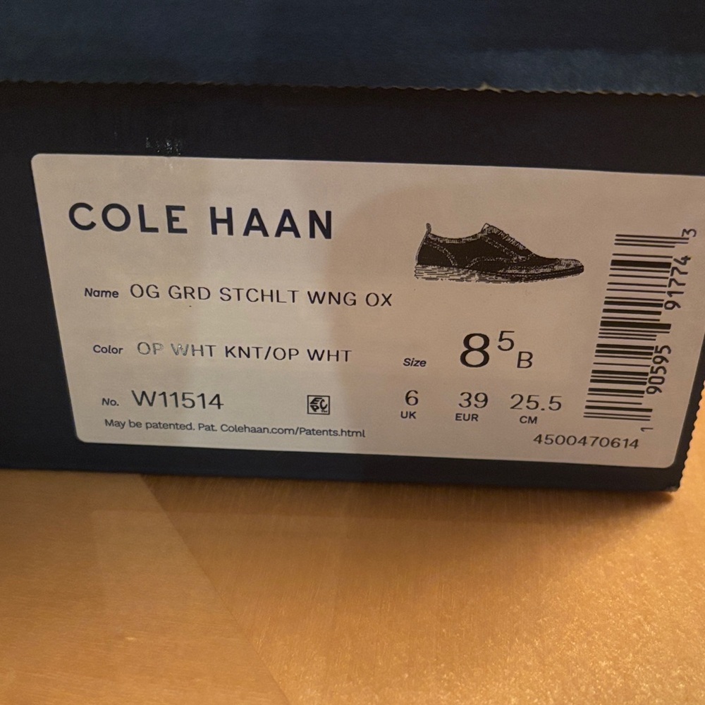 Cole Haan Women’s White Knit Oxford Shoes - Picture 2 of 6